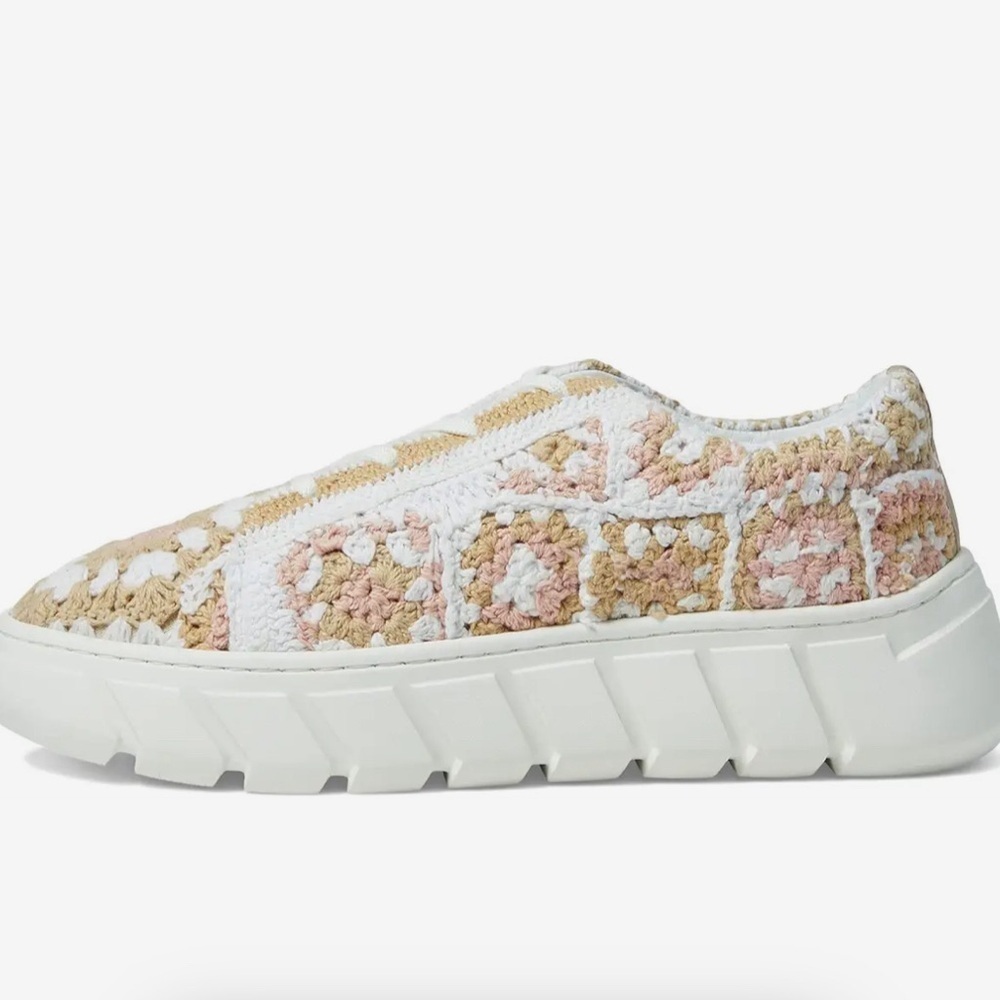 New Free People Catch Me If You can Platform Crochet Chunky Sole Sneaker Size 8 - Picture 4 of 13